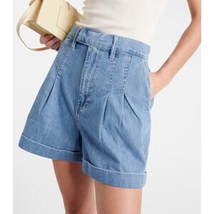 FRAME Denim Pleated High Rise Waisted Wide Relaxed Fit Shorts Tuckernuck 4